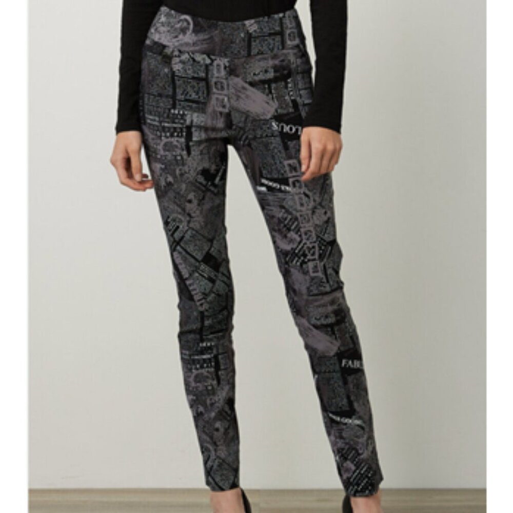Women's Printed Ankle Pants - Black/Grey